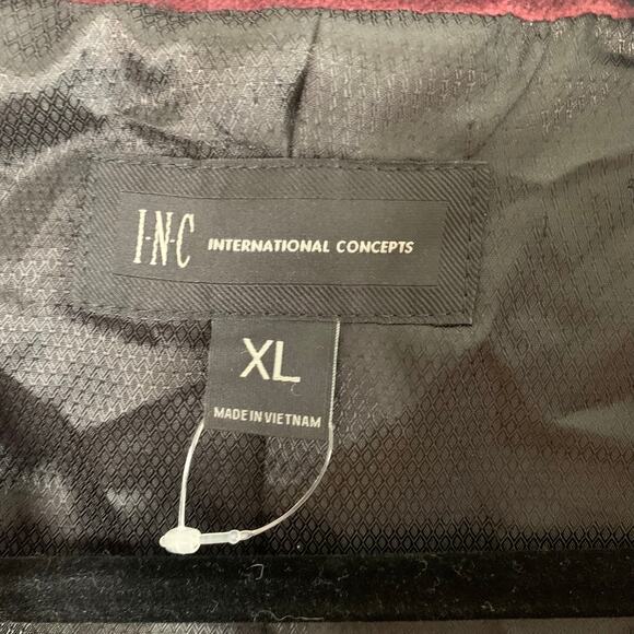 INC International Concepts Size XL Regular Fit Sport Coat Blazer Jacket Burgundy - Picture 7 of 8